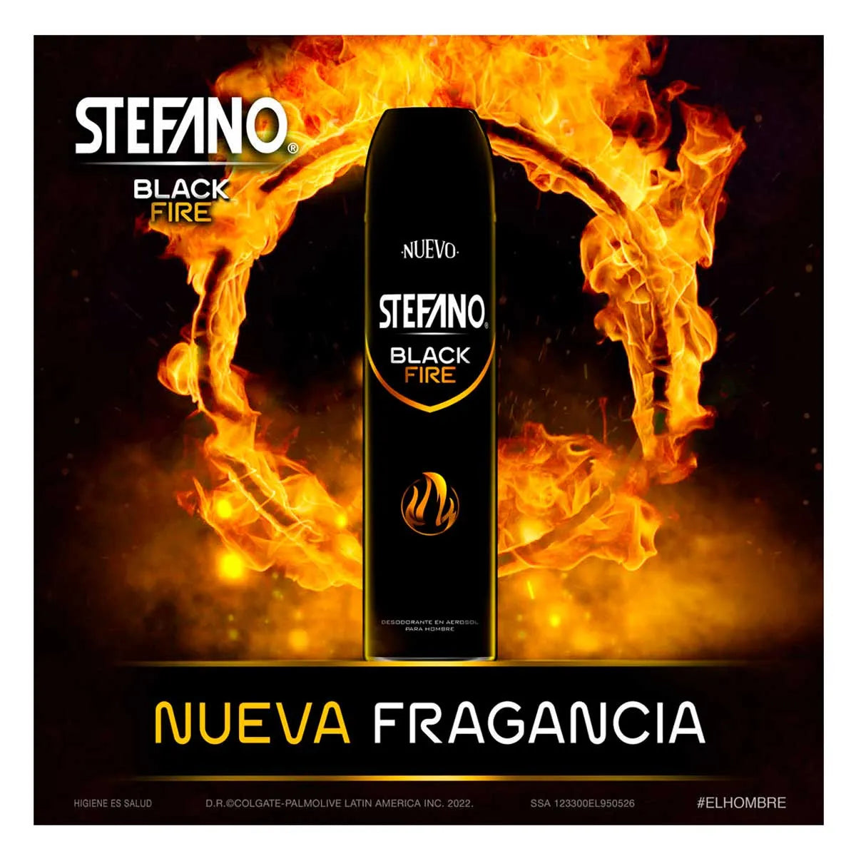 Desodorante en Aerosol Stefano Black Fire 150ml