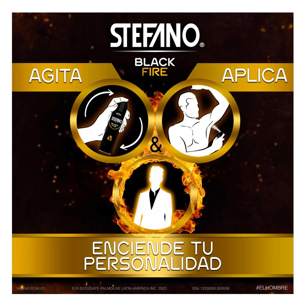 Desodorante en Aerosol Stefano Black Fire 150ml