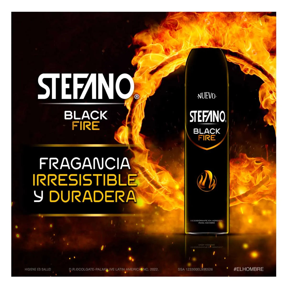 Desodorante en Aerosol Stefano Black Fire 150ml