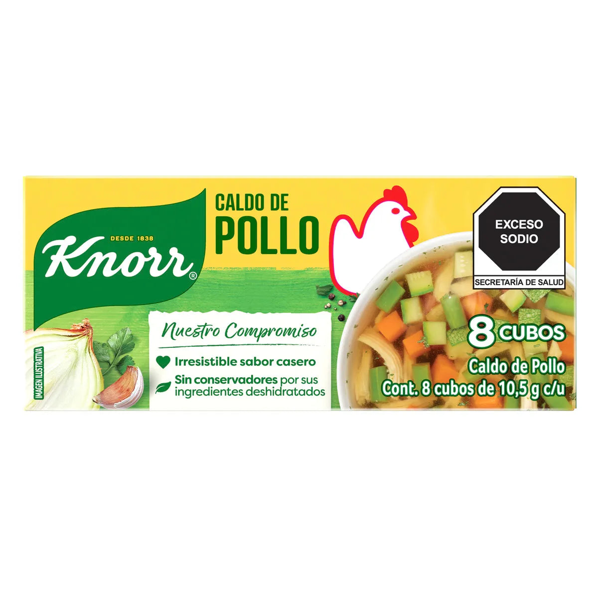 Caldo de Pollo Knorr Suiza 10.5g × 8 pzs