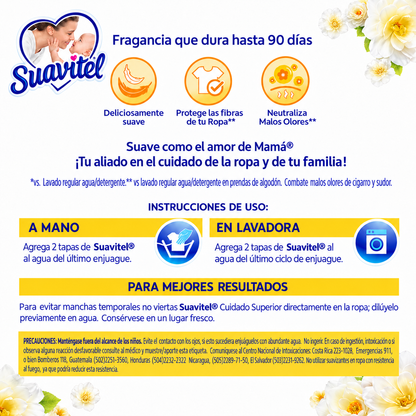 Suavizante de Telas Suavitel Cuidado Superior Fresco Aroma Sol 850ml